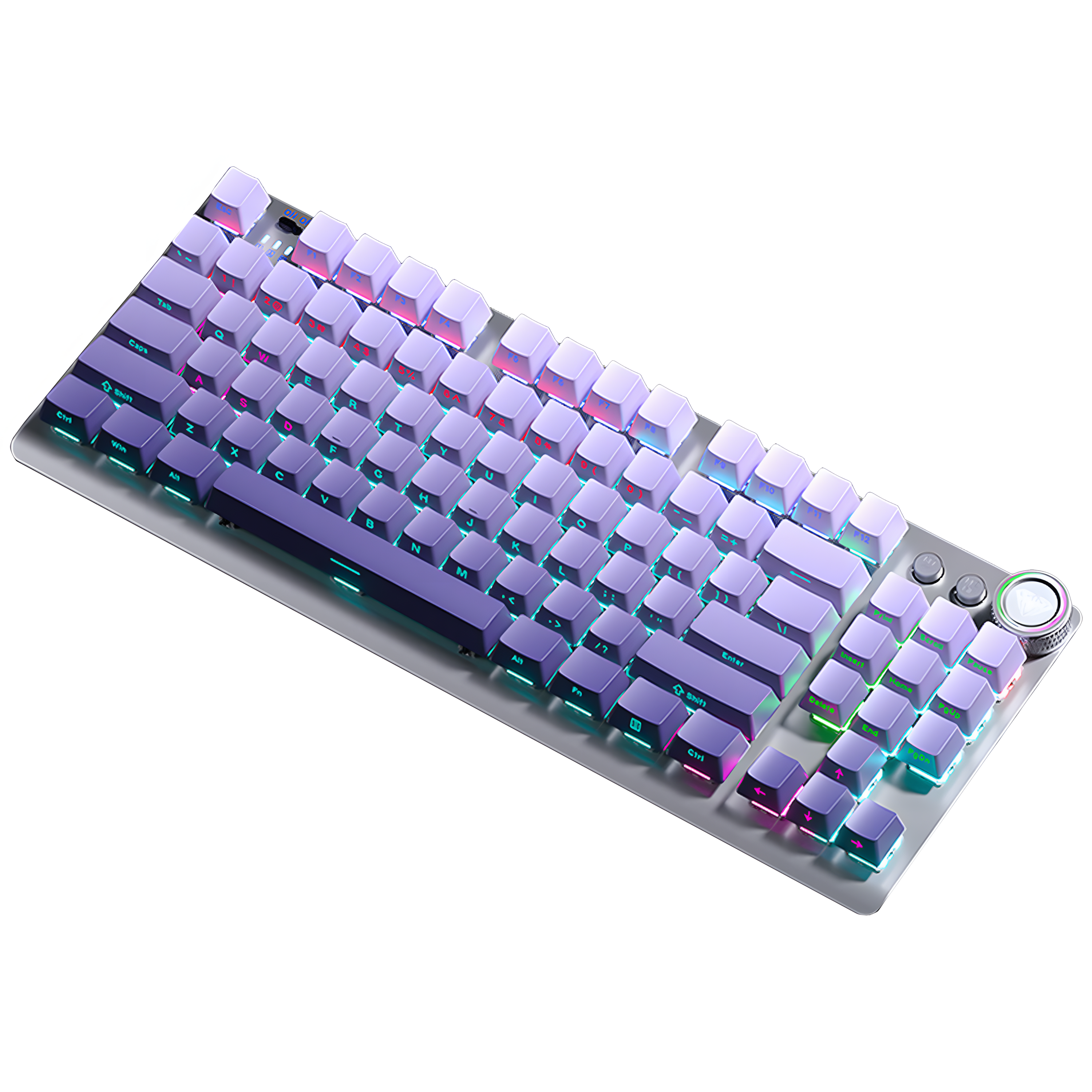 AULA F3001 Gradient Mechanical Keyboard | Side-Printed Keycaps, Wireless Tri-Mode, 87-Key Compact for Gaming & Office