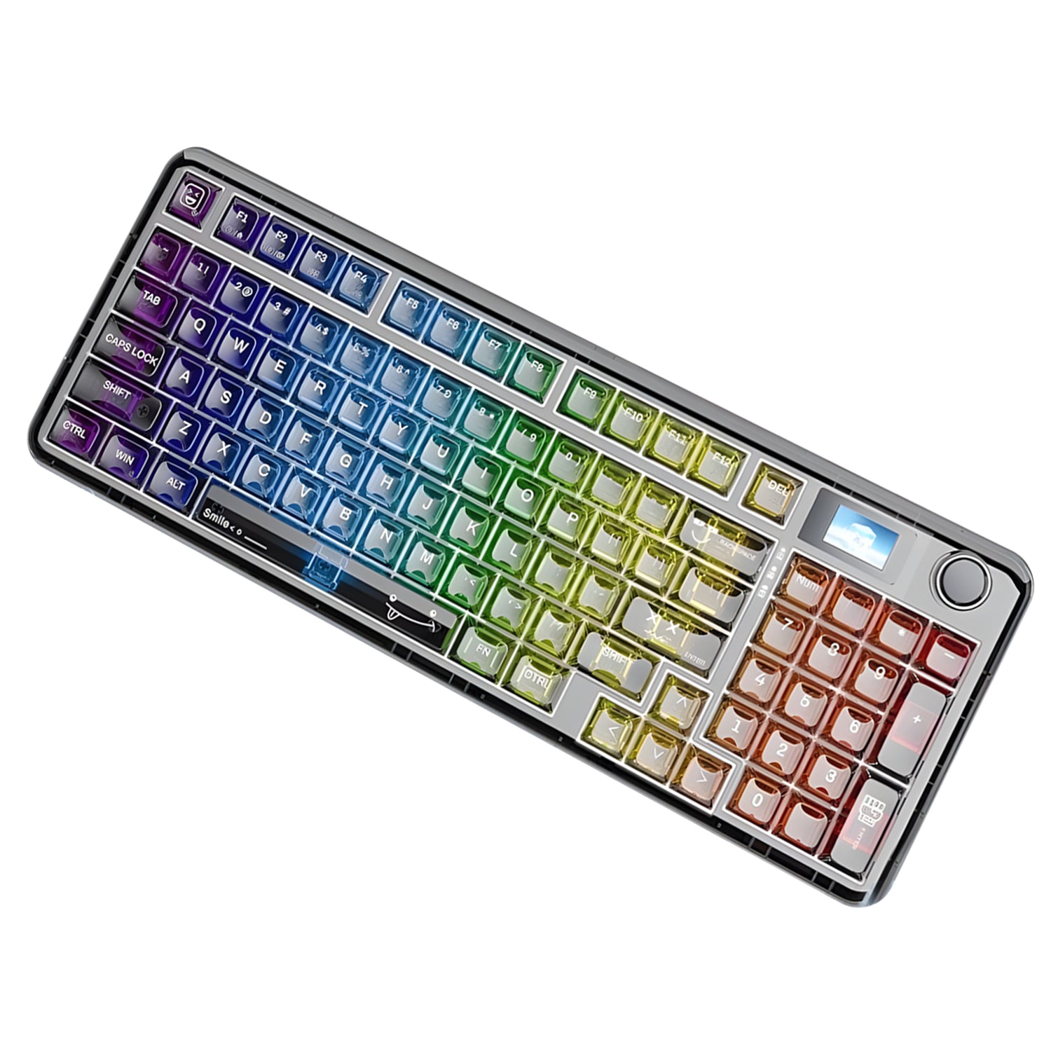 AULA NB98 Transparent Mechanical Keyboard | Wireless Tri-Mode, Hot-Swappable, Smart Display, 8000mAh Battery