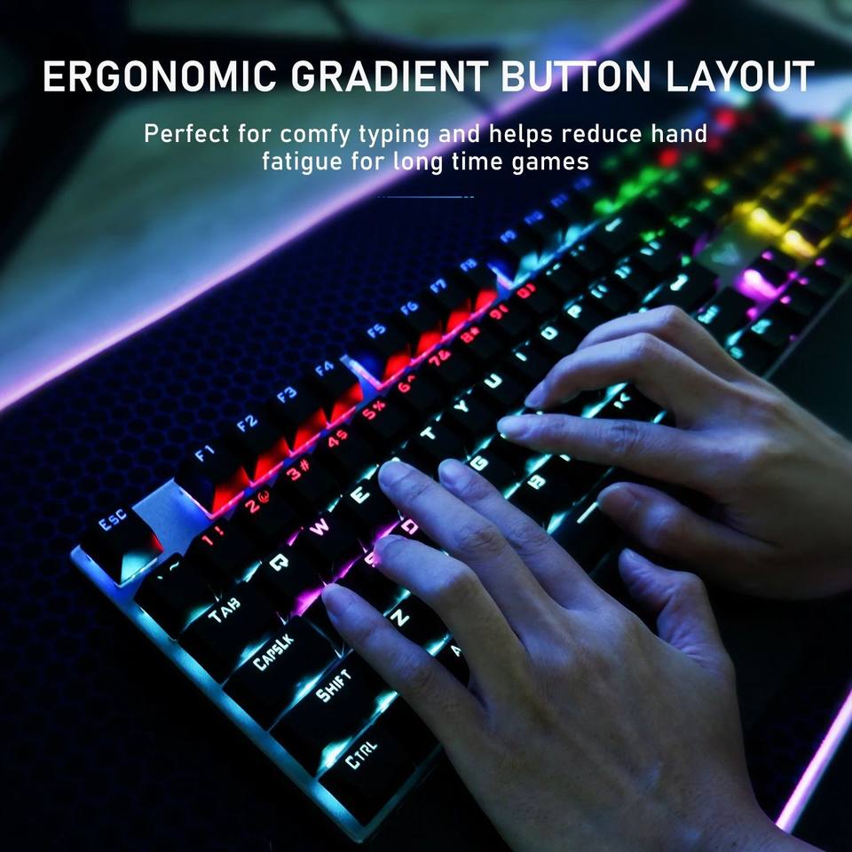 AULA F2088 Mechanical Keyboard and Mouse Gaming Combo with Wrist Rest | Blue/Brown/Red Switch
