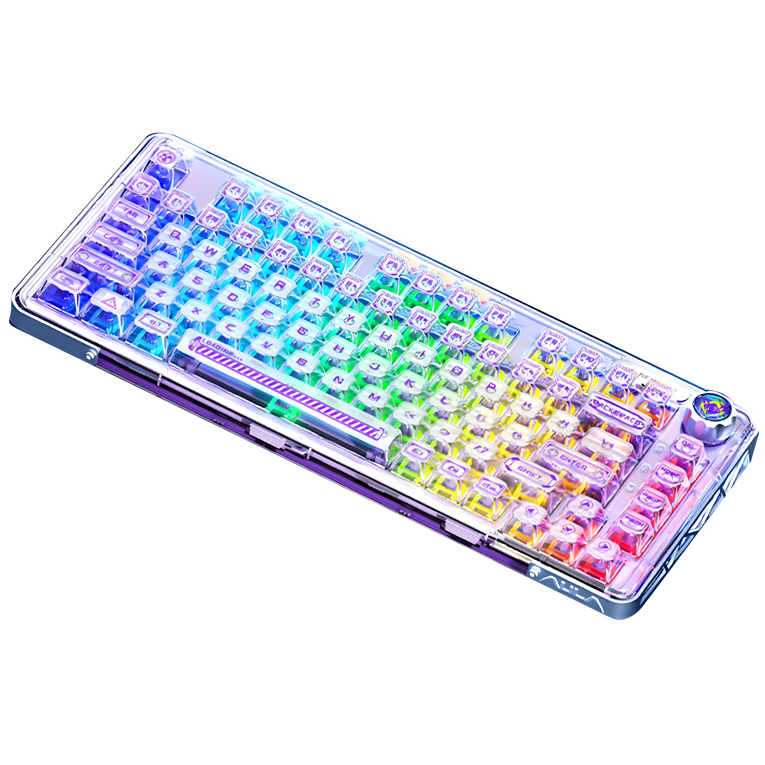 AULA F81 Wireless Tri-Mode Transparent Mechanical Keyboard | 75% Compact Layout, Hot-Swappable, RGB Backlit for Gaming & Office